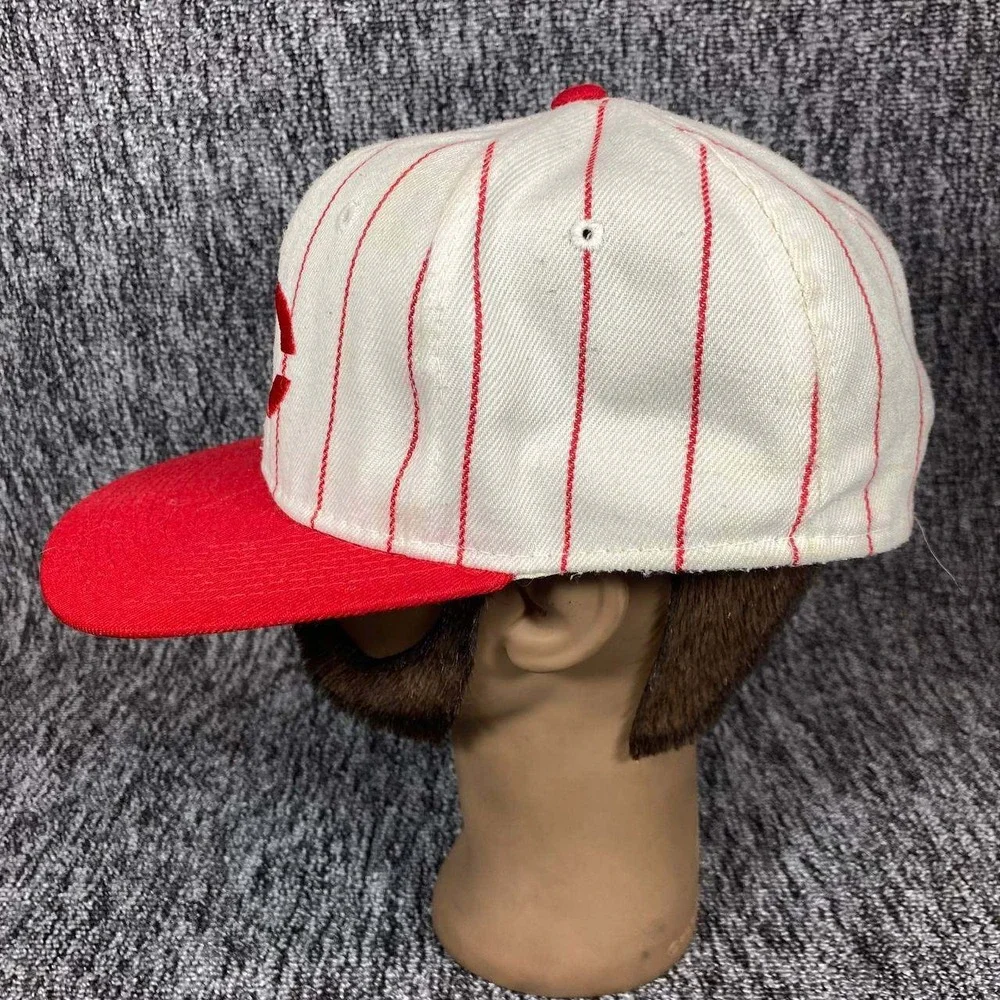 Sports Specialties Cincinnati Reds Hat Mens 7 1/2 White Red Pinstripe Fitted MLB